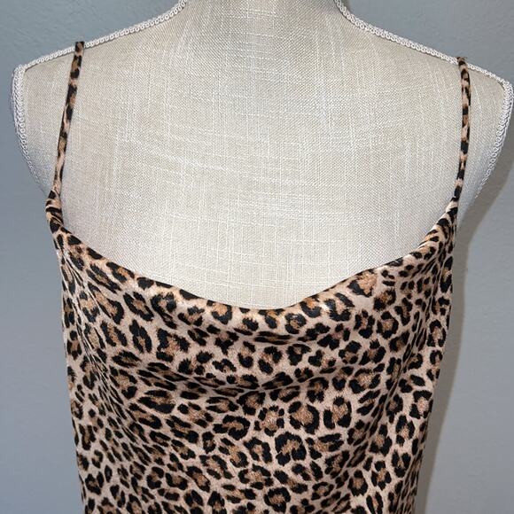 Blue Jasmine Leopard Slip Dress - Size L NWOT - Picture 2 of 8